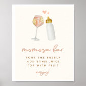 Boho Baby Shower Momosa Bar Sign Poster (Vorne)