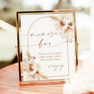 Boho Baby Shower Mumosa Mimosa Bar Sign Poster