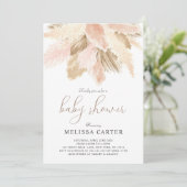 Boho Baby Shower Neutral Spring Party Einladung (Stehend Vorderseite)