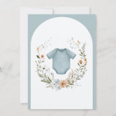 Boho Baby Shower Oh Baby Boy Garland Rustikal Einladung (Rückseite)