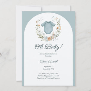 Boho Baby Shower Oh Baby Boy Garland Rustikal Einladung