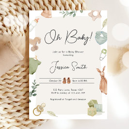 Boho Baby Shower Oh Baby Boy Kleidung Rustikal Einladung