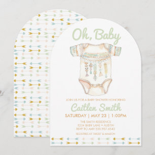 Boho Baby Shower Oh Baby Einladung