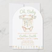Boho Baby Shower Oh Baby Einladung (Vorderseite)