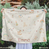 Boho Baby Shower personalisiert Fleecedecke