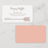 Boho Baby Shower Pink und GreyDiaper Raffle Ticket Begleitkarte (Vorne/Hinten)