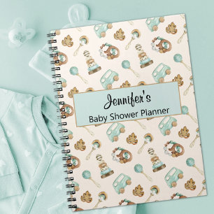 Boho-Baby-Shower-Planer-Andenken Vintage-Spielzeug Notizblock