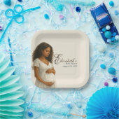 Boho Baby Shower Plates for Black Mom Pappteller (Party)