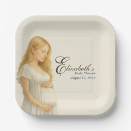 Boho Baby Shower Plates for blonde Mom Pappteller