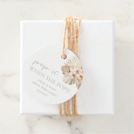 Boho Baby Shower Pop Es, wenn sie Pop bevorzugen T Geschenkanhänger (Beispiel)