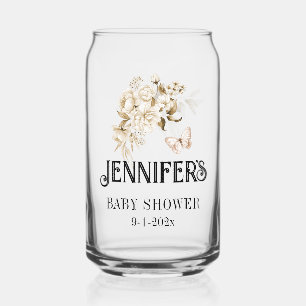 Boho-Baby-Shower-Sepia-Blumenstrauß werdende Mutte Dosenglas