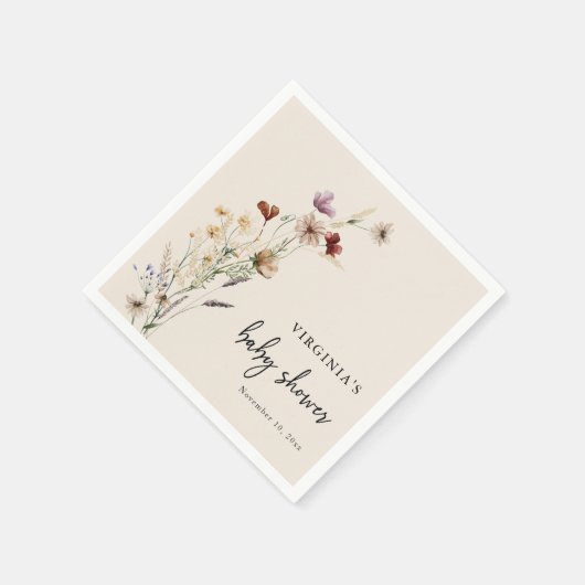 Boho Baby Shower Serviette (Ecke)