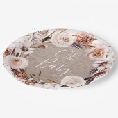 Boho Baby Shower Teller Burlap Oh Baby (Schrägansicht)