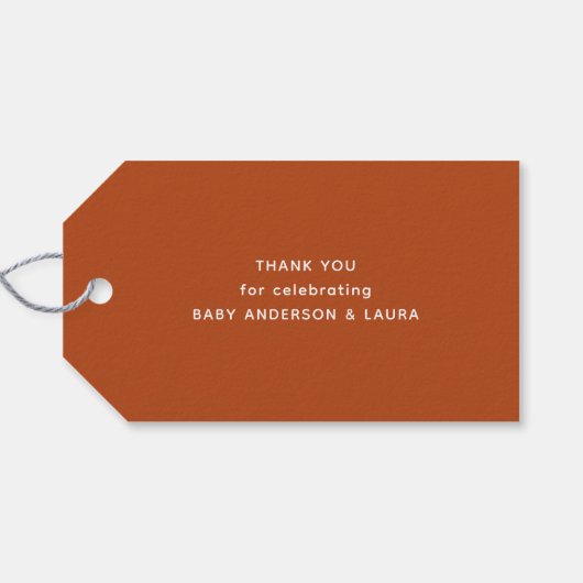 Boho Baby Shower Tribal Navajo Brown Vielen Dank Geschenkanhänger (Rückseite Horizontal)