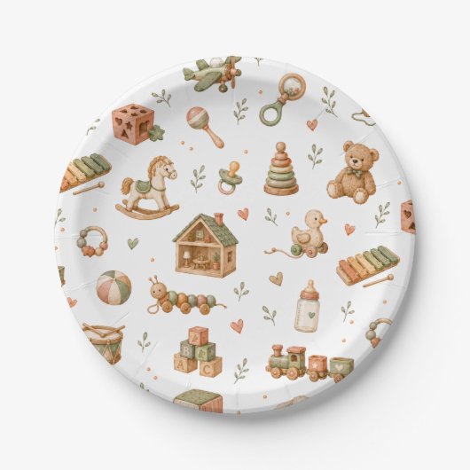Boho-Baby-Spielzeug  Pappteller (Vorderseite)