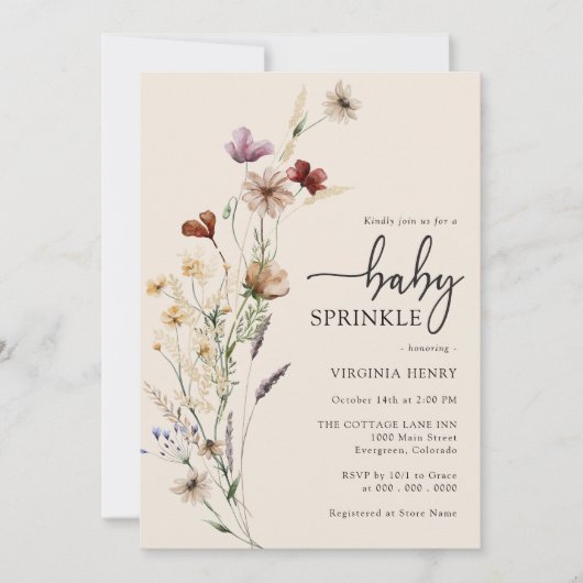 Boho Baby Sprinkle Einladung (Vorderseite)