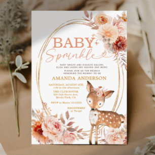 Boho Baby Sprinkle Kleine Hirschblütendusche Einladung