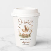 Boho Baby Stroller Minimalist Baby Shower Pappbecher (Rückseite)