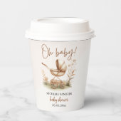 Boho Baby Stroller Minimalist Baby Shower Pappbecher (Vorderseite)