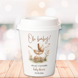 Boho Baby Stroller Minimalist Baby Shower Pappbecher