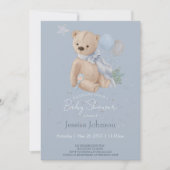 Boho Baby Teddy Bär Einladung (Vorderseite)