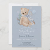 Boho Baby Teddy Bär Einladung (Vorderseite)