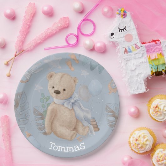 Boho Baby Teddy Bär Paper Teller (Party)