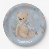 Boho Baby Teddy Bär Paper Teller (Vorderseite)