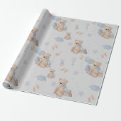 Boho Baby Teddy Bär Wrapping Paper Geschenkpapier (Ungerollt)