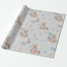 Boho Baby Teddy Bär Wrapping Paper Geschenkpapier