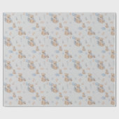 Boho Baby Teddy Bär Wrapping Paper Geschenkpapier (Flach)