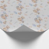 Boho Baby Teddy Bär Wrapping Paper Geschenkpapier (Ecke)