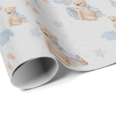 Boho Baby Teddy Bär Wrapping Paper Geschenkpapier (Rolleneckpunkt)