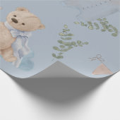 Boho Baby Teddy Bär Wrapping Paper Geschenkpapier (Ecke)