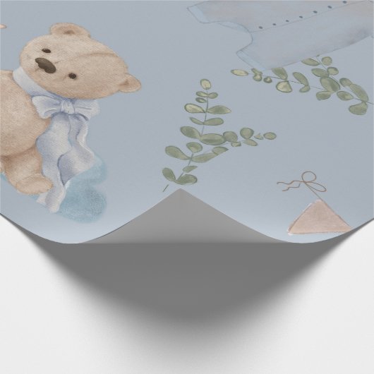 Boho Baby Teddy Bär Wrapping Paper Geschenkpapier (Ecke)