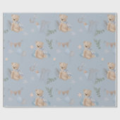 Boho Baby Teddy Bär Wrapping Paper Geschenkpapier (Flach)