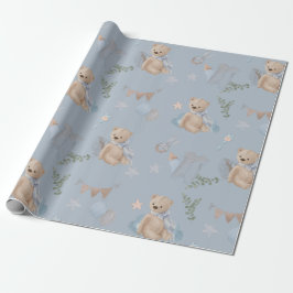 Boho Baby Teddy Bär Wrapping Paper Geschenkpapier