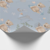Boho Baby Teddy Bär Wrapping Paper Geschenkpapier (Ecke)
