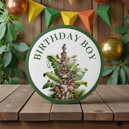 Boho-Baby-Tier-Safari-Geburtstag Button