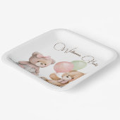 Boho Baby Twin Teddy Bears Pappteller (Gewinkelt)