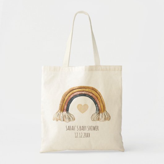 Boho Baby Watercolor Rainbow Fox Heart Tote Bag Tragetasche (Vorne)