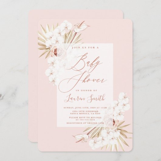 Boho Babydusche Einladung (Vorne/Hinten)