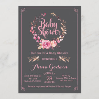 Boho Babydusche Einladung