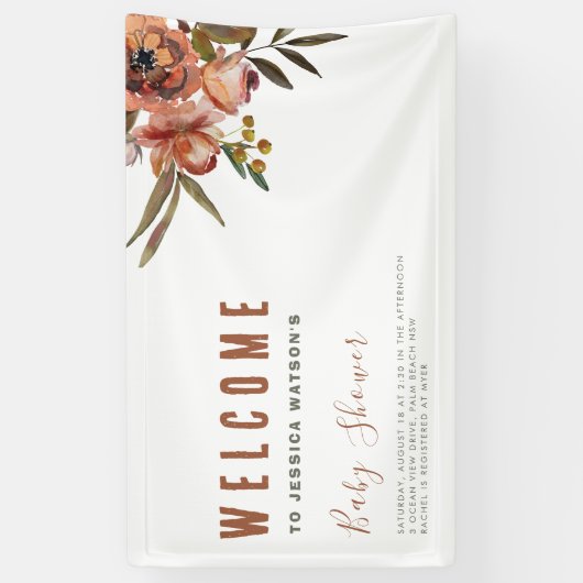 Boho Babydusche Grüne Rustikal Adorable Banner (Vertikal)