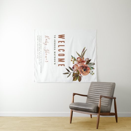 Boho Babydusche Grüne Rustikal Adorable Wandteppich (Beispiel (Horizontal))