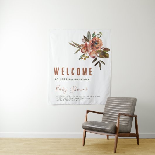 Boho Babydusche Grüne Rustikal Adorable Wandteppich (Beispiel)