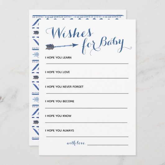 Boho Babydusche wünscht sich ein Baby Einladung (Vorne/Hinten)