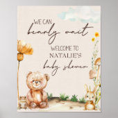 Boho Babyduschenzeichen für Woodland Animals Poster (Vorne)