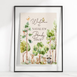 Boho Babyduschenzeichen für Woodland Animals Poster