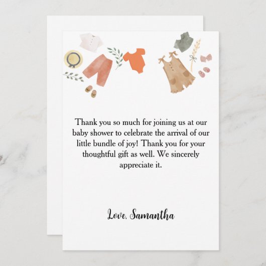 Boho Babykleidung danke Babydusche (Vorne/Hinten)